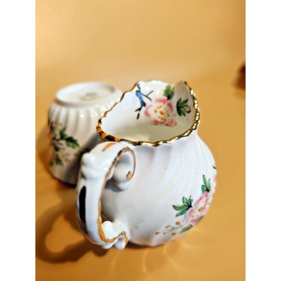Antique Aynsley Cream & Sugar Set Floral Pattern C1293 - 1930's - Picture 10 of 16